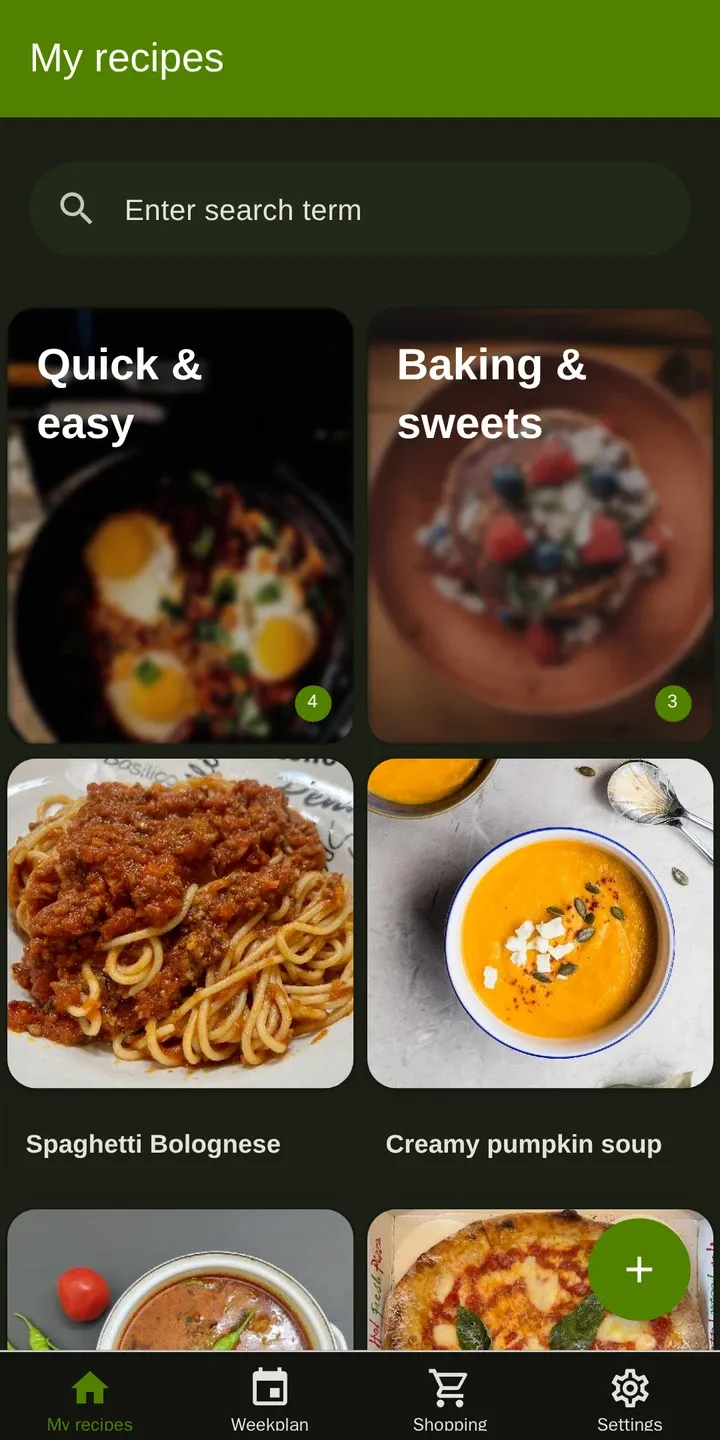 CookPal: List of recipes